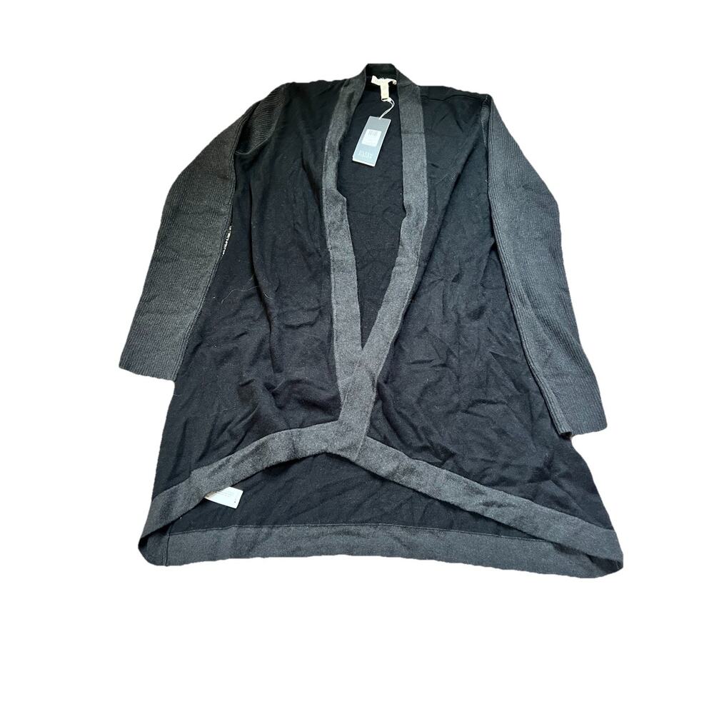 NWT Eileen Fisher Black/Gray 100% Cotton Cardigan - Small